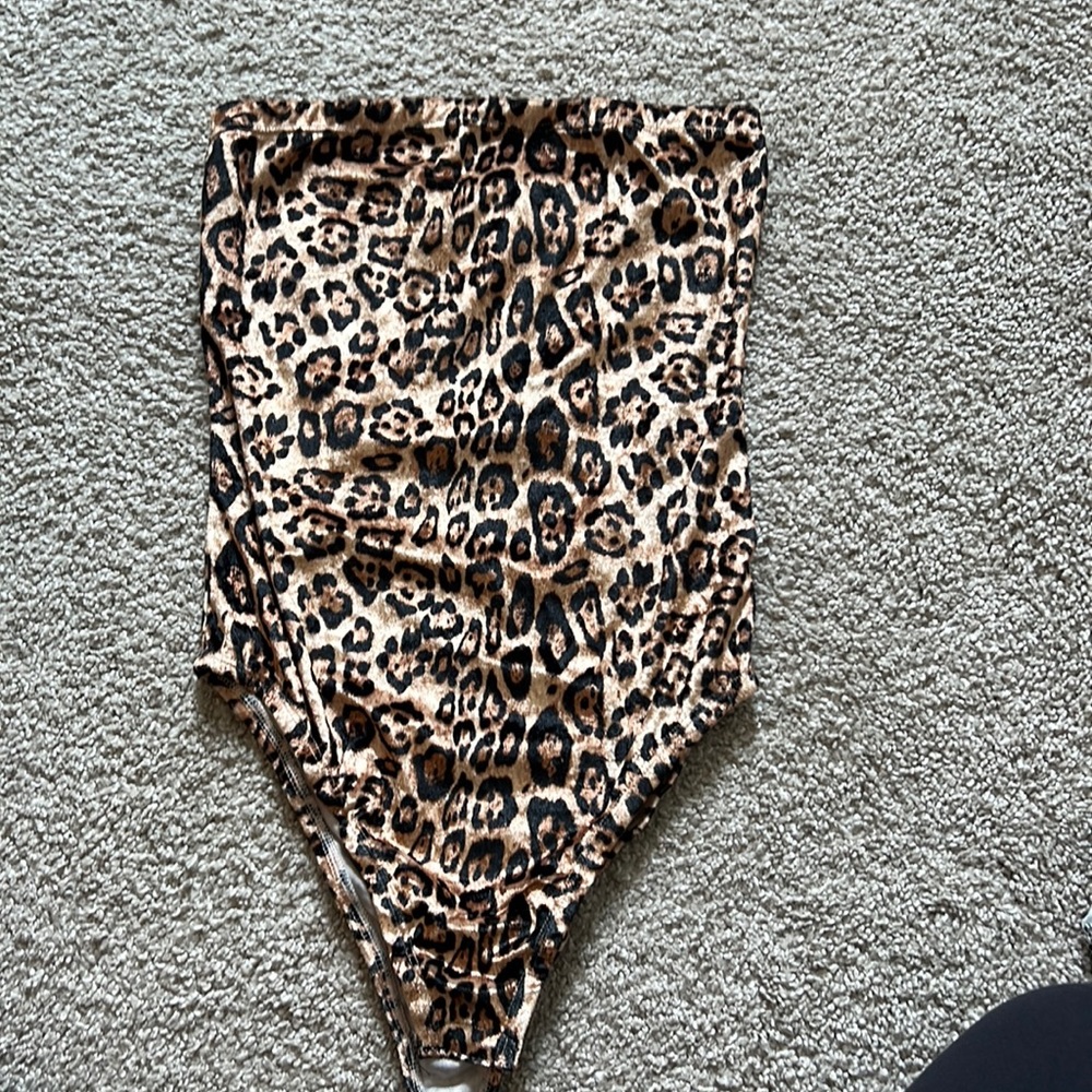 Princess Polly Leopard Print Bodysuit in Tan and Black